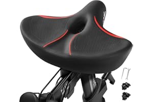 WUVOP Oversized Bike Seat Compatible with Peloton, Comfort Bicycle Seat Replacement for Men & Women, Extra Wide Bike Saddle Compatible with Peloton, Echelon, Exercise, Electric, Cruiser Bikes