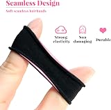 Hanyousheng 50 Pcs Elastic Hair Ties Black Cotton No Metal Seamless 8mm view 5