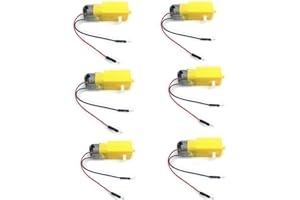 AZUOCN 6pcs TT Motor DC Gearbox Motor Dual Shaft 200RPM DC 3-6V Gear Motor for DIY Smart Car Robot