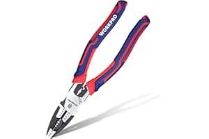 WORKPRO 6-in-1 Linesman Pliers with Wire Cutter and Stripper, 8 Inch Multipurpose Combination Pliers, Premium CRV Steel Hand Tool Plier for Twisting Cutting Wires and Clamping Screws