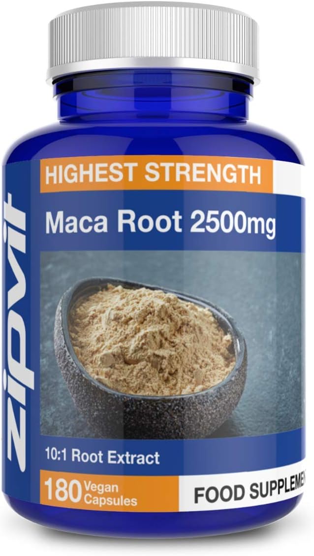 Maca Root Capsules 2500mg, 101 Maca Root Powder Extract. 180 Vegan