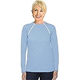 ComfyChemo® CHEMOWEAR : Women's Long Sleeve Chemotherapy Port Zipper Shirts