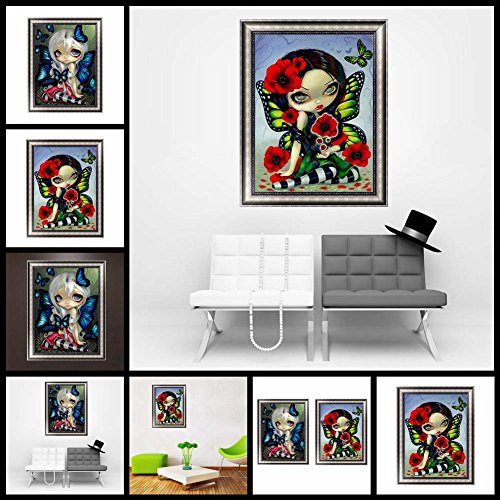 Chige DIY 5D Diamond Painting Kit, Cross Stitch Craft Kits Rhinestone Embroidery Wall Stickers Pasted Picture Drawing for Living Room Craft Home Wall Decor (Girl) - Thumbnail 5