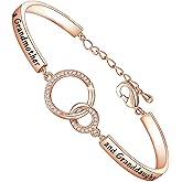 FEELMEM Family Jewelry Grandma Bracelet The Love Between Grandmother and Granddaughter is Forever Bracelet Nana Gifts