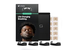 Intake Breathing Nasal Strip Starter Kit (15 Count, Black) - Boost Oxygen Intake, Reduce Snoring, Improve Sleep Quality - Sweat Resistant, Skin Safe Nasal Strips - Extra Strength Snoring Solution