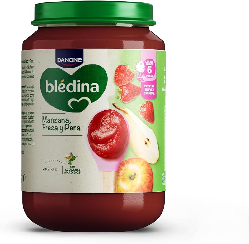 Frascos de maçã, morango e pera para o bebé. Frascos Blédina com vitamina C e sem açúcares adicionados. Alto teor de fibra e sem lactose. A partir dos 6 meses, embalar 6x200g — foto 3 de 8