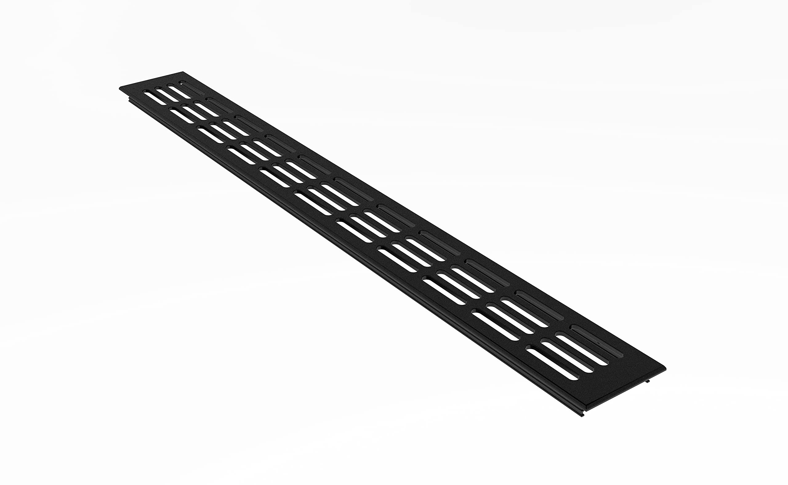 MS Fittings® Aluminium Ventilation Grille Web Plate Heater Cover 60 x 200 mm, Various Colours (Black - RAL 9005)