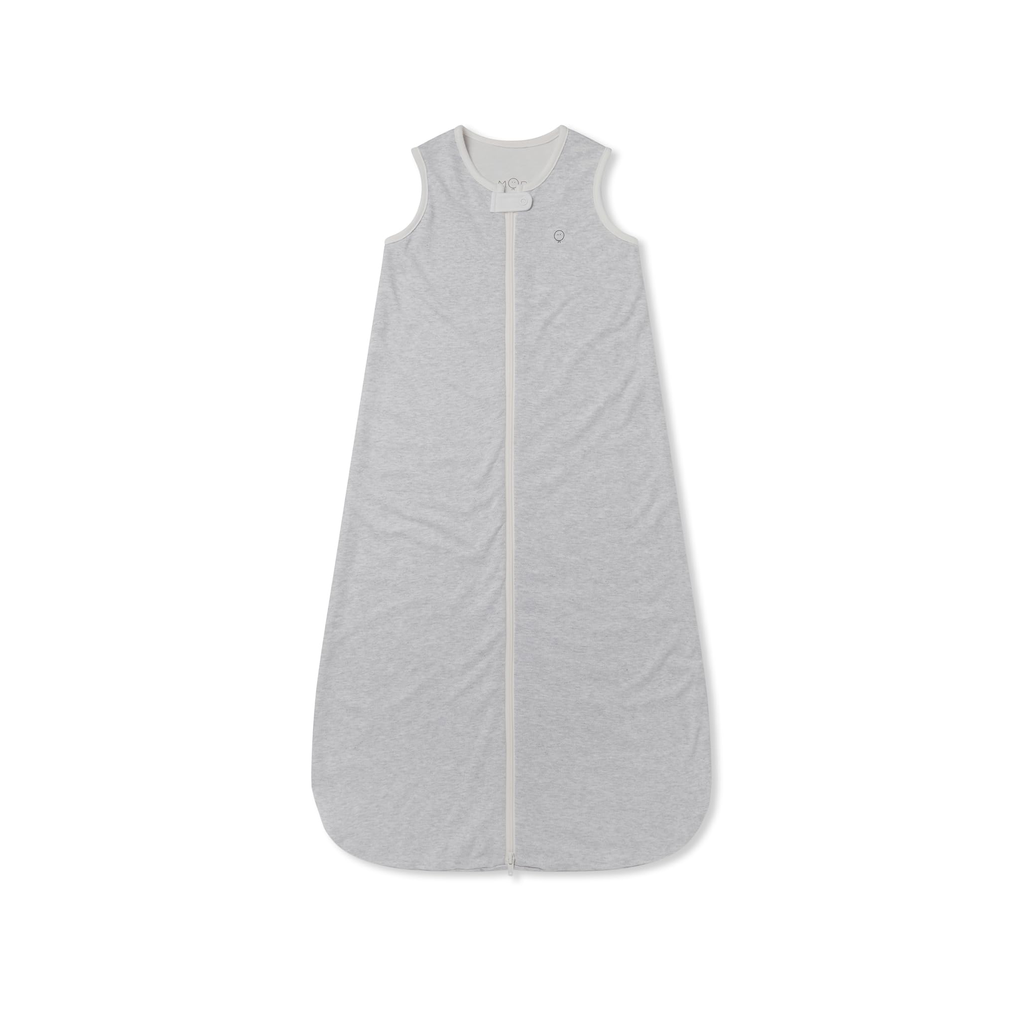 MORI Baby Boys and Girls Front Opening Sleeping Bag 1.5 TOG in Grey - Organic Cotton Unisex Toddler Concealed Zip Swaddle Blanket - 6-24 Months