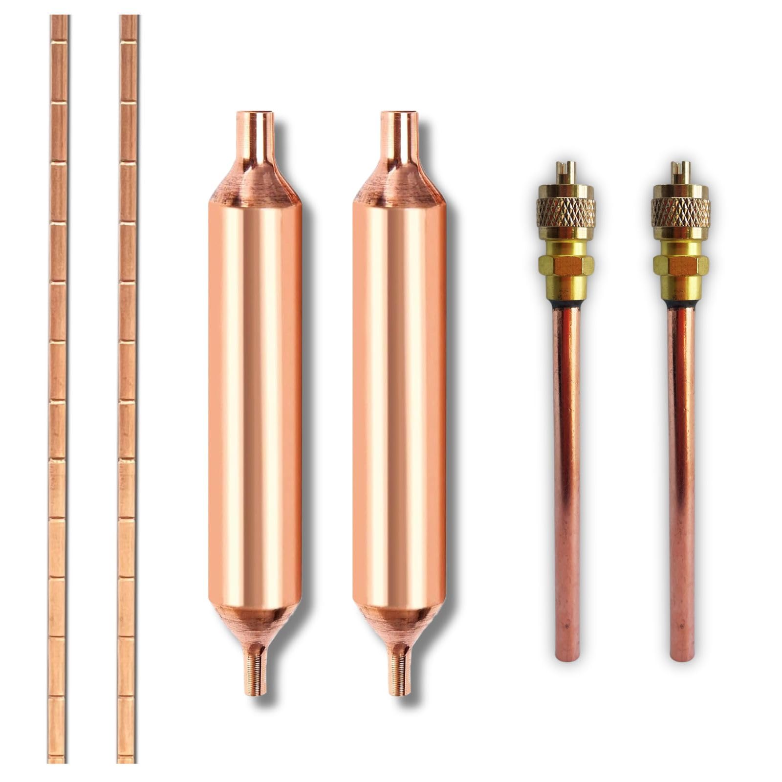 Photo 1 of Refrigerator Filter Dryer 6PCS,Filter Dryer for Refrigeration/Copper Access Valve 1/4 /Phosphor Copper Welding Rod Fridge Air Conditioner Repair Tool Kit
