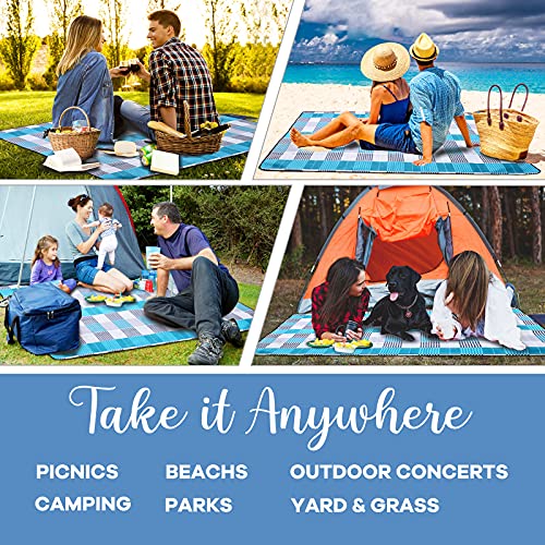 ZOMAKE Picnic Blanket Mat WaterResistant Sandproof Extra Large, Outdoor Blanket with Waterproof