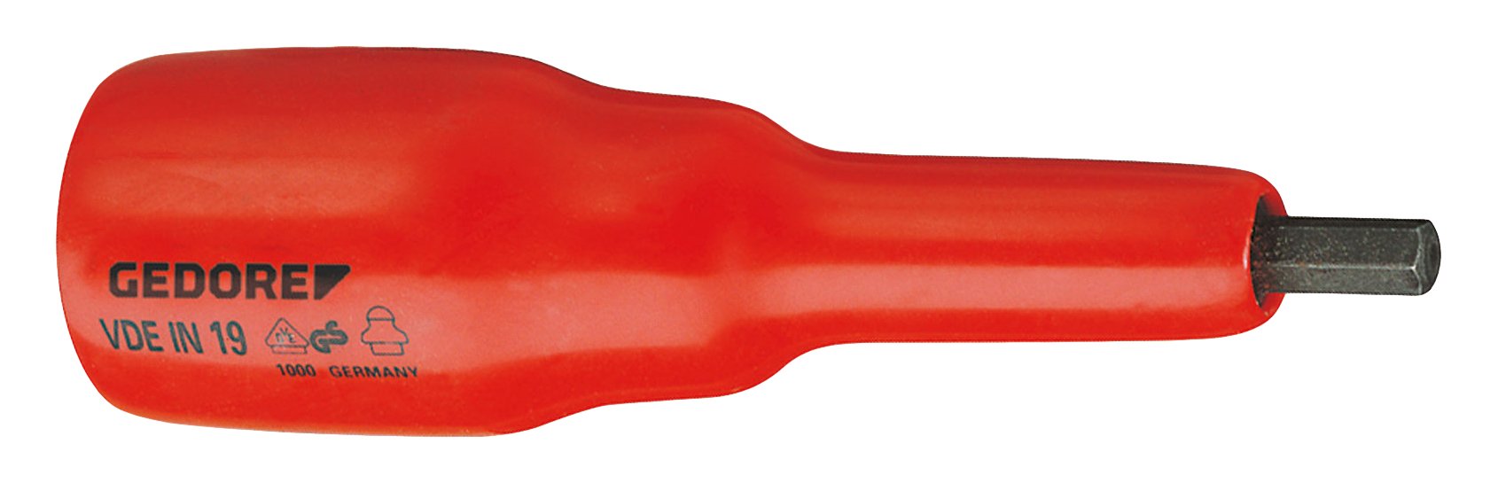GEDORE Screwdriver Bit 1/2 Inch Inner Hexagonal 6 mm, 1 Piece, VDE in 19 6