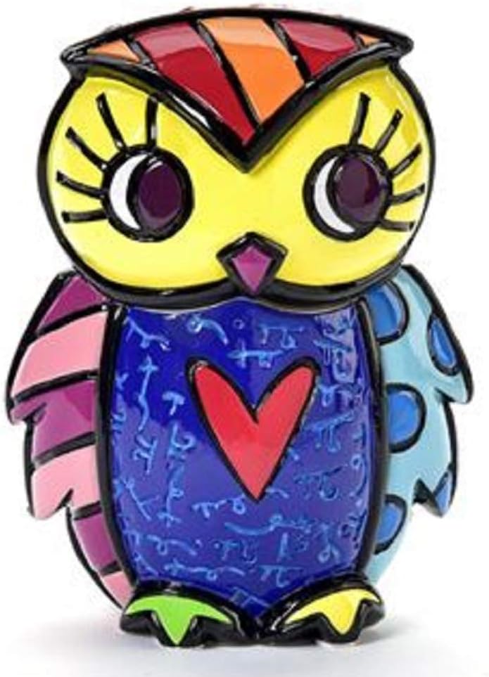 Romero Britto Owl Bird Pop Art Jewelry Keepsake Trinket Box Decoration 334310