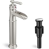 HOIGY Vessel Sink Faucet Brushed Nickel, Brass