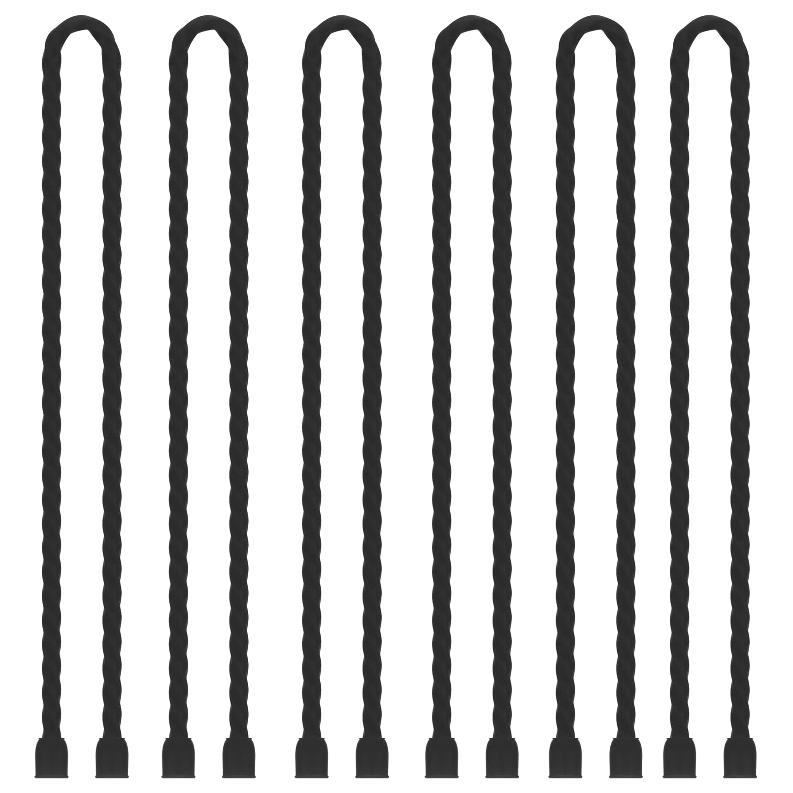 Photo 1 of Gesipor 6 PCS 24-Inch Silicone Cable Ties Dia 5mm Reusable Steel-Core Rubber Twist Ties Bendable Cable Ties for Bundling and Holding, All Purpose Cord Tie for Indoor and Outdoor (Black)