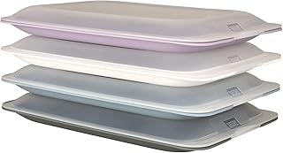 meberg 4er Set hochwertige Aufschnitt-Boxen Wurstbox Wurstdose platzsparend stapelbare Stapelboxen Pastell Vorratsdosen integrierte Servierplatte Frischhaltedose (4er Set)