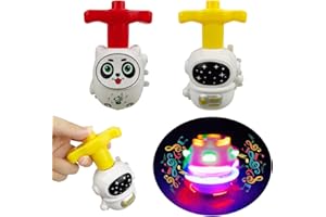 Pinkiwine 2 Pack Light Up Spinning Tops with Flashing LED Lights for Kids Boys Girls Christmas Stocking Stuffers Toys Gifts