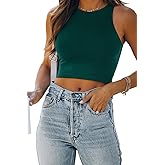 EFAN Womens Sexy Sleeveless Double Lined Crop Tops Workout Cute Tight Racerback Tank Tops Summer Clothes Teen Girls 2025