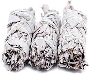 Natural Farms California White Sage 4 Inch Smudge Sticks - 3 Pack - Use for Home Cleansing, Meditation, and Smudging Rituals.