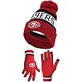 Ultra Game Adults Unisex NFL Official Super Soft Winter Beanie Knit Hat With Extra Warm Touch Screen Gloves