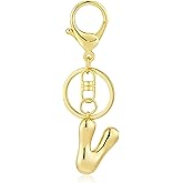 Kainier Gold Bubble Initial Keychain for Women Bag Charm Purse Key Alphabet Handbags Pendant Accessories Gift