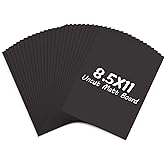 Frametory, 8.5x11 Black Uncut Picture Mat Boards, Backing Boards for Frames, Photos, Crafts, Prints - Pack of 25