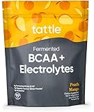 Tattle Vegan BCAA Powder & Electrolytes – Clean Natural BCAA (2:1:1) & Electrolytes for Muscle Endurance, Recovery & Hydration, Vegan Certified (Peach Mango, 30 Servings)