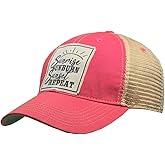 VINTAGE LIFE Sunrise Sunburn Sunset Repeat Distressed Trucker Cap, Hot Pink, Cotton, Polyester, Indoor, Outdoor