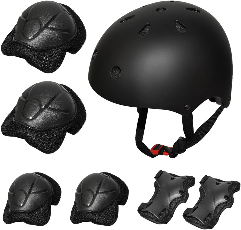 Kiwivalley Kids Boys and Girls Outdoor Sports Protective Gear Safety Pads Set [Helmet Knee Elbow Wrist] for Rollerblades, Scooter, Skateboard, Bicycle, Rollerblades(3-8Years Old)