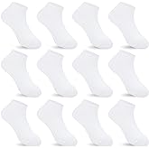 Auranso 12 Pairs Kid Breathable Athletic Ankle Socks Boys Girls Cotton Low Cut Socks