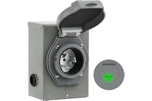 Flameweld 50 Amp Generator Inlet Box - NEMA SS2-50P Power Inlet Box for Generator, 3 Prong Pre-Drilled Inlet Box, 125/250 Volt, 12500 Watts, ETL Listed