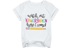 HEBBE Kindergarten Shirts for Girls Watch Out Kindergarten Here I Come Shirt Kids Back to School T Shirt Children School Tee