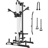 Eonfit E1 2.0 Cable Station, Cable Crossover Machine with Pulley System | Wall Mount &amp; Free Standing Dual Swivel Arms Cable Machine with Removable Footplate for Garage Home Gym