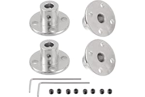 EPLZON 5mm Rigid Flange Coupling Connector, Rigid Guide Model Coupler Accessory, Rigid Shaft Axis Fittings with Electroplated and High Hardness Heat Treated for DIY RC Model Motors(4Pcs)