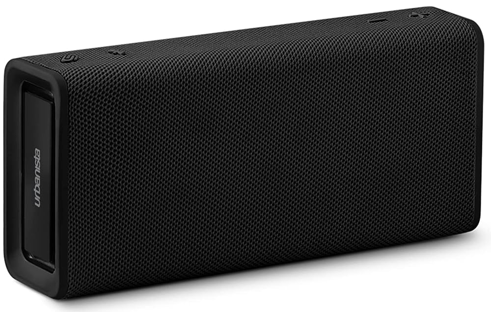 Urbanista Brisbane Plus Bluetooth 5.3 Speaker, Portable Wireless Speaker with Second System Pairing for Stereo Playback, 60H Playtime, IPX5 Water Resistant, USB C Charging, Midnight Black