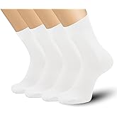 Mens Viscose Bamboo Crew Socks Breathable Classic Vibrant Colorful Fashion Cool Socks 4 Pairs