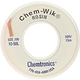 Chemtronics Desoldering Braid, Chem-Wik, Rosin, 10-50L 0.10", 50ft.