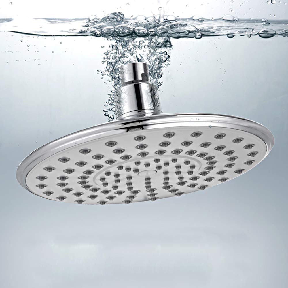 btcus4 Shower Head Rainfall High Pressure 8” Adjustable Metal 360 Swivel Bathroom showerhead Chrome Finish