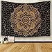 Popular Launched Mandala Tapestry Hippie Tapestries Mandala Bohemian Tapestry Gypsy Tapestry Indian Mandala Wall Tapestry for Bedroom Dorm Decor Wall Hanging (51.2 x 59.1 Inch, Black Gold)