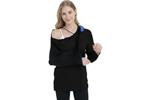 CODIDA Women's Post-Surgery Shirts Long Sleeve Adaptive Tops with Snap Closure for Shoulder Recovery & Comfort