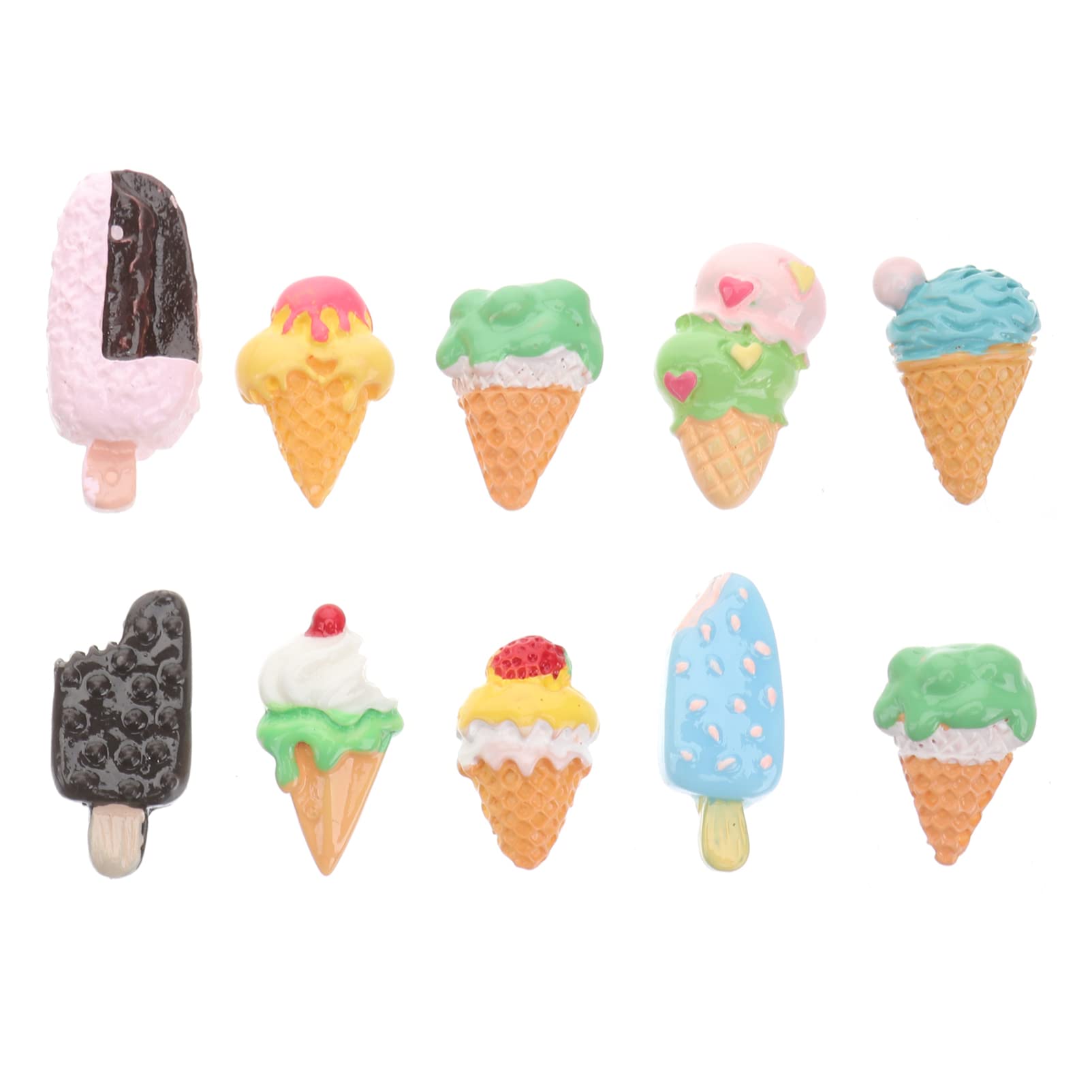 Cabilock 10pcs Ice Cream Party Supplies Dessert Shape Ornaments Creative Decors for Home Office Random Style