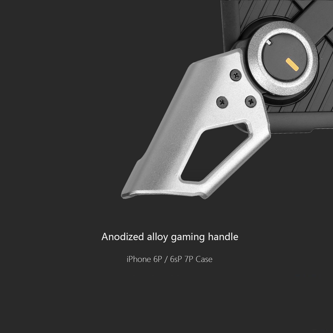 iPhone 7 Plus, iPhone 8 Plus Case with Kickstand for Gaming - Hcman Shock Proof Protective Case, Phone holder with Foldable Joystick Case for iPhone 6 Plus / 6s Plus Gray