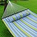 Quilted Fabric Hammock with Pillow, Spreader Bar Portable Outdoor Camping Hammock for Patio Yard Heavy Duty（450lbs Capacity