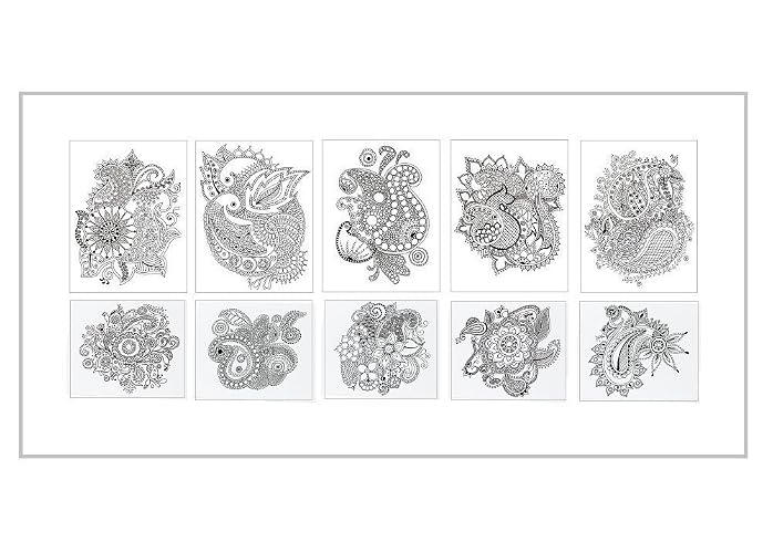 Amazon.com: Coloring Art Kit - White Coloring Notecards Greeting ...