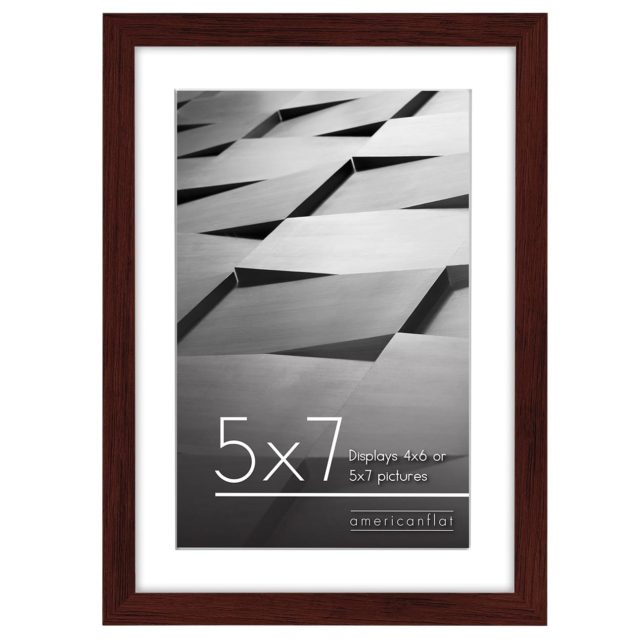Americanflat 5x7 Picture Frame in Mahogany - Use as