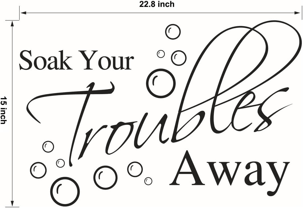 Lchen LC-Trading Soak Your Troubles Away PVC Wall Sticker Decal Home Bathroom Background Decor Removable, Black - Image 4