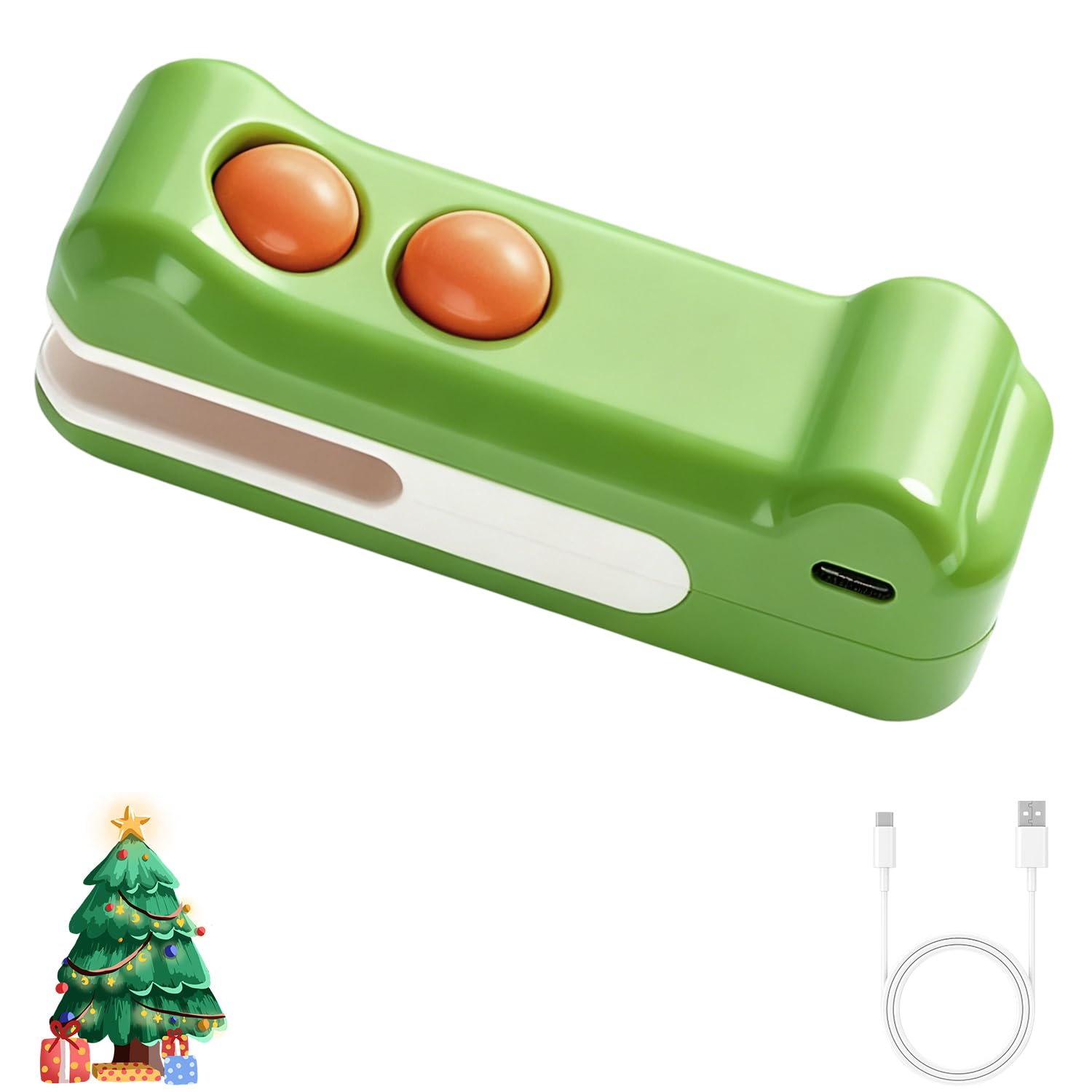 Photo 1 of 2 in 1 Mini Bag Sealer with Cutter and Magnet,2025 New Handheld Rechargeable Bag Sealer, Small Package Sealer for Snack Plastic Bags Chip Food Storage Travel (green)
