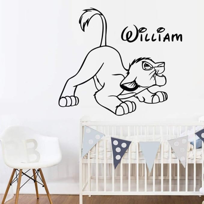 Waofe Der König Der Löwen Custize Ihren Namen Vinyl Wandtattoo Für