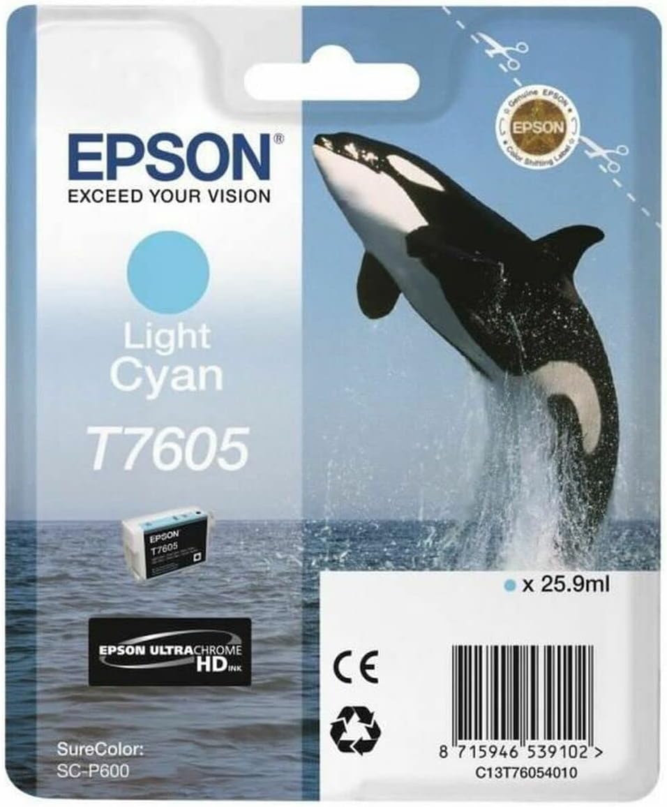 Epson C13T76054010 T7605 Light Cyan Ink Cartridge Genuine