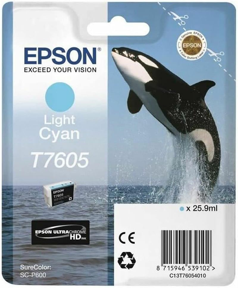 Epson C13T76054010 T7605 Light Cyan Ink Cartridge Genuine