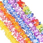 SUPRBIRD Toys 40 Counts Rainbow Silk Flower Leis Necklace - Tropical Hawaiian Luau Lei Party Styles